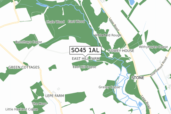 SO45 1AL map - small scale - OS Open Zoomstack (Ordnance Survey)