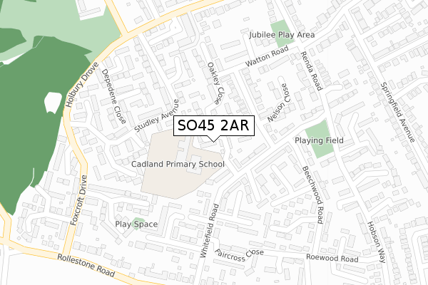 SO45 2AR map - large scale - OS Open Zoomstack (Ordnance Survey)