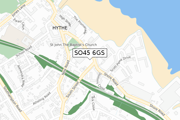 SO45 6GS map - large scale - OS Open Zoomstack (Ordnance Survey)