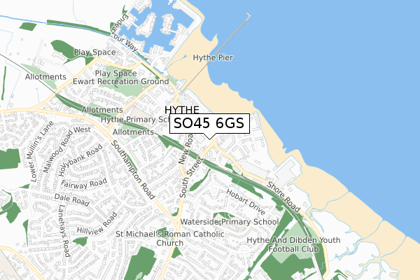 SO45 6GS map - small scale - OS Open Zoomstack (Ordnance Survey)