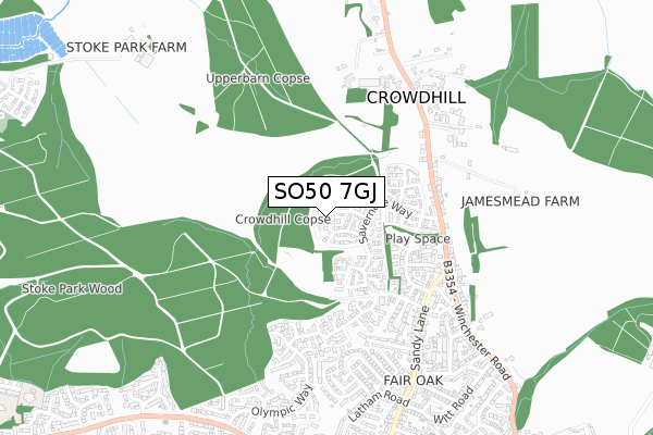 SO50 7GJ map - small scale - OS Open Zoomstack (Ordnance Survey)