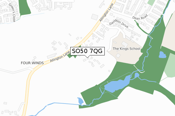 SO50 7QG map - large scale - OS Open Zoomstack (Ordnance Survey)