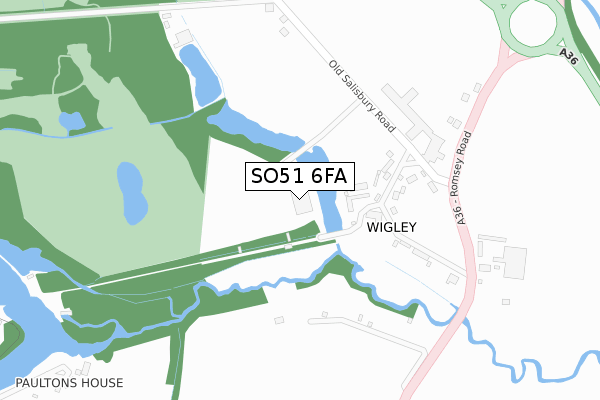 SO51 6FA map - large scale - OS Open Zoomstack (Ordnance Survey)