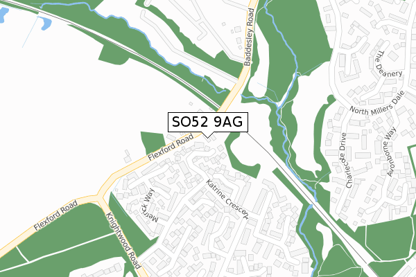 SO52 9AG map - large scale - OS Open Zoomstack (Ordnance Survey)