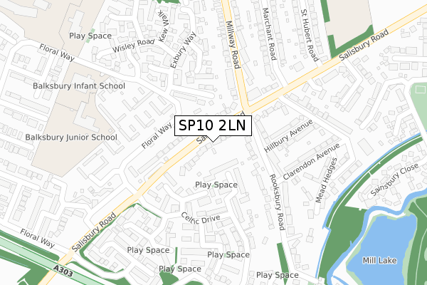 SP10 2LN map - large scale - OS Open Zoomstack (Ordnance Survey)