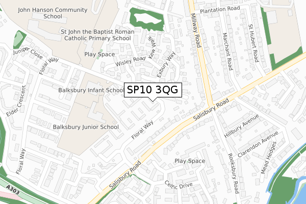 SP10 3QG map - large scale - OS Open Zoomstack (Ordnance Survey)