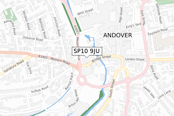 SP10 9JU map - large scale - OS Open Zoomstack (Ordnance Survey)