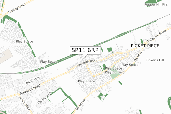 SP11 6RP map - small scale - OS Open Zoomstack (Ordnance Survey)