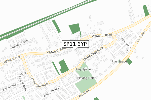SP11 6YP map - large scale - OS Open Zoomstack (Ordnance Survey)