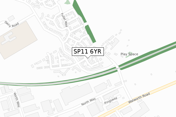 SP11 6YR map - large scale - OS Open Zoomstack (Ordnance Survey)