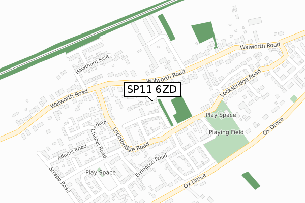 SP11 6ZD map - large scale - OS Open Zoomstack (Ordnance Survey)