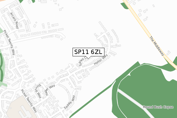 SP11 6ZL map - large scale - OS Open Zoomstack (Ordnance Survey)