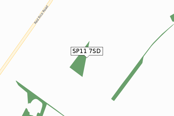 SP11 7SD map - large scale - OS Open Zoomstack (Ordnance Survey)