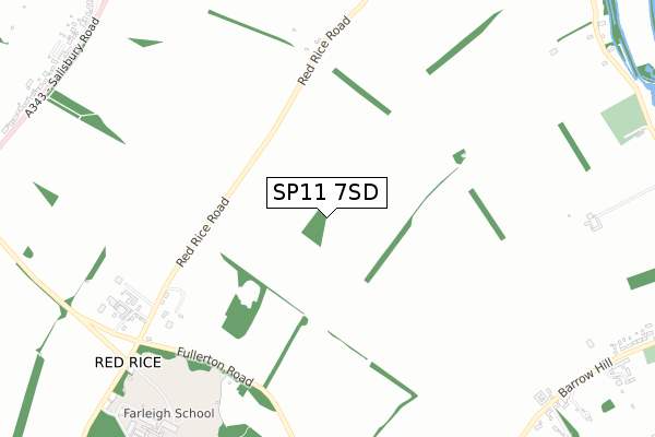 SP11 7SD map - small scale - OS Open Zoomstack (Ordnance Survey)