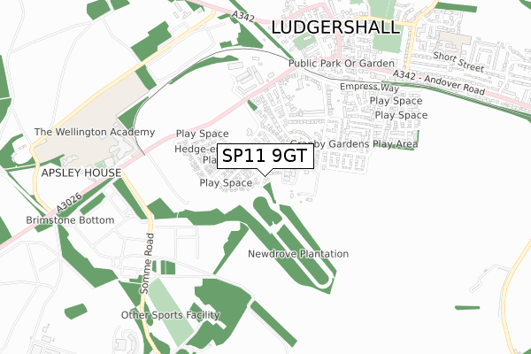 SP11 9GT map - small scale - OS Open Zoomstack (Ordnance Survey)