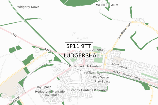 SP11 9TT map - small scale - OS Open Zoomstack (Ordnance Survey)