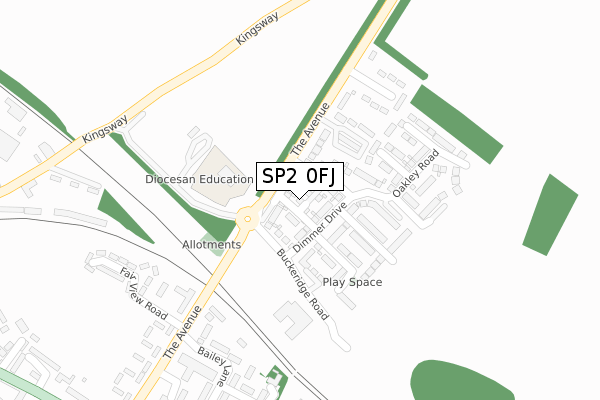 SP2 0FJ map - large scale - OS Open Zoomstack (Ordnance Survey)