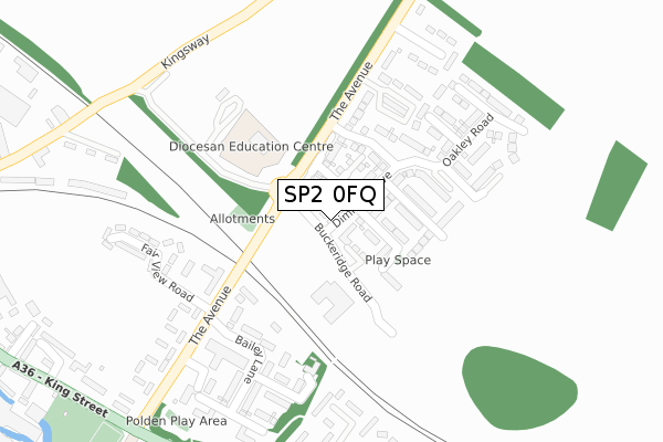 SP2 0FQ map - large scale - OS Open Zoomstack (Ordnance Survey)