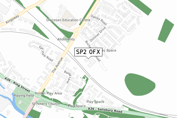 SP2 0FX map - large scale - OS Open Zoomstack (Ordnance Survey)