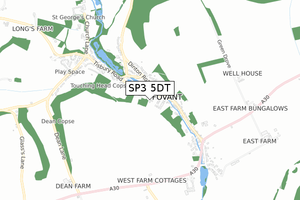 SP3 5DT map - small scale - OS Open Zoomstack (Ordnance Survey)