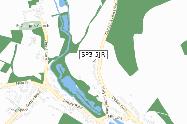 SP3 5JR map - large scale - OS Open Zoomstack (Ordnance Survey)