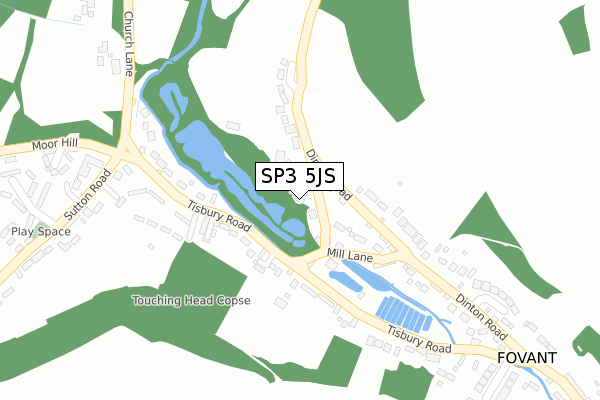 SP3 5JS map - large scale - OS Open Zoomstack (Ordnance Survey)