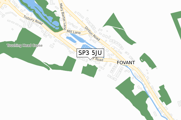 SP3 5JU map - large scale - OS Open Zoomstack (Ordnance Survey)