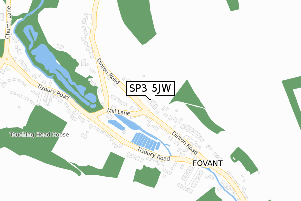 SP3 5JW map - large scale - OS Open Zoomstack (Ordnance Survey)