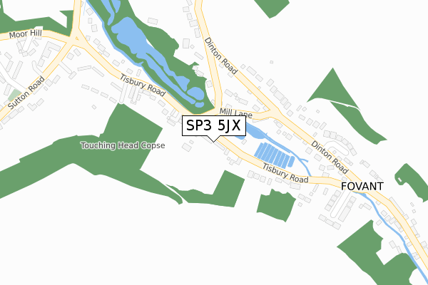 SP3 5JX map - large scale - OS Open Zoomstack (Ordnance Survey)