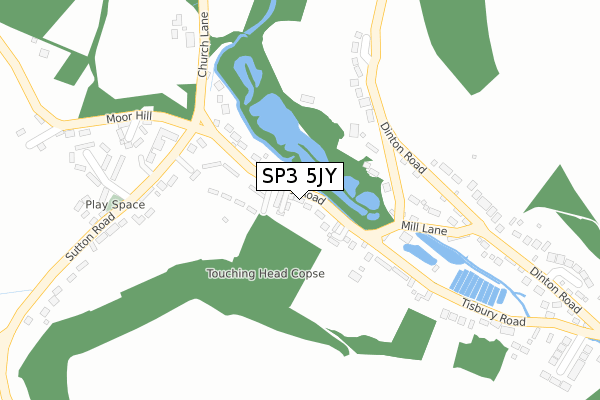 SP3 5JY map - large scale - OS Open Zoomstack (Ordnance Survey)