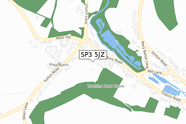 SP3 5JZ map - large scale - OS Open Zoomstack (Ordnance Survey)