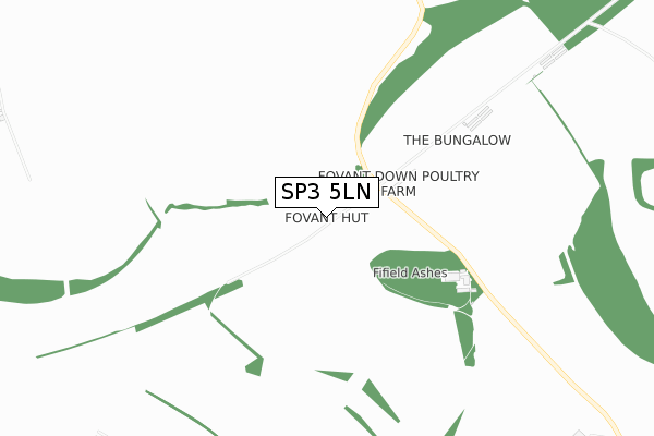 SP3 5LN map - small scale - OS Open Zoomstack (Ordnance Survey)