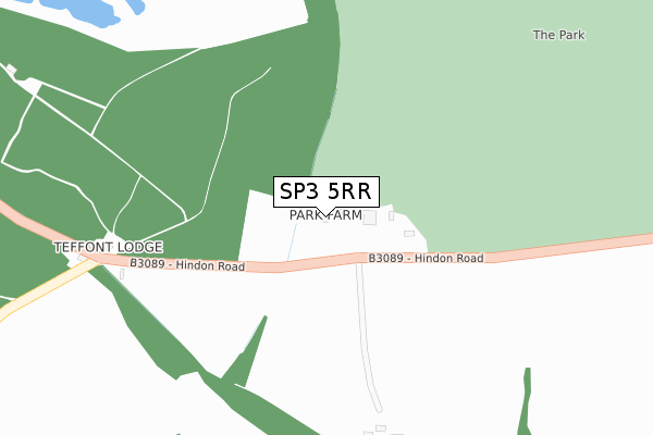 SP3 5RR map - large scale - OS Open Zoomstack (Ordnance Survey)