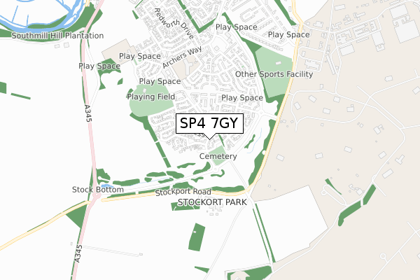 SP4 7GY map - small scale - OS Open Zoomstack (Ordnance Survey)