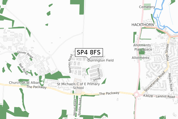 SP4 8FS map - small scale - OS Open Zoomstack (Ordnance Survey)