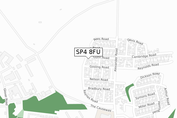 SP4 8FU map - large scale - OS Open Zoomstack (Ordnance Survey)