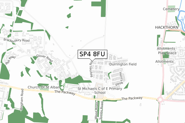 SP4 8FU map - small scale - OS Open Zoomstack (Ordnance Survey)