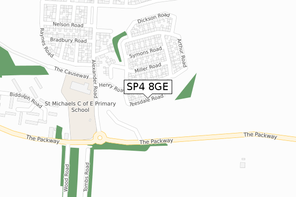 SP4 8GE map - large scale - OS Open Zoomstack (Ordnance Survey)