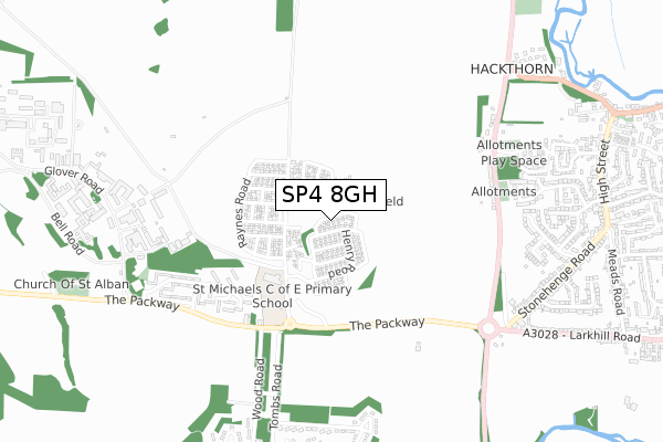 SP4 8GH map - small scale - OS Open Zoomstack (Ordnance Survey)