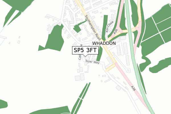 SP5 3FT map - large scale - OS Open Zoomstack (Ordnance Survey)