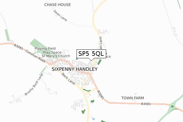 SP5 5QL map - small scale - OS Open Zoomstack (Ordnance Survey)