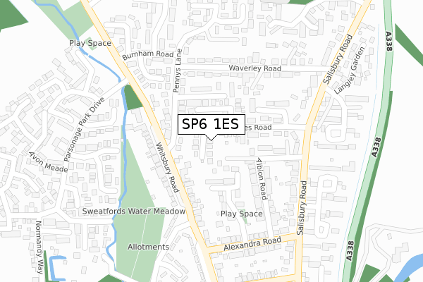 SP6 1ES map - large scale - OS Open Zoomstack (Ordnance Survey)