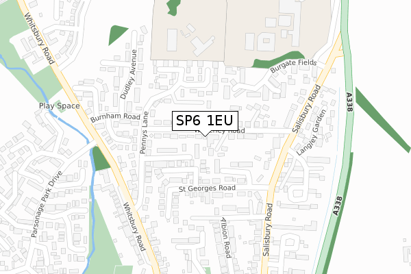 SP6 1EU map - large scale - OS Open Zoomstack (Ordnance Survey)