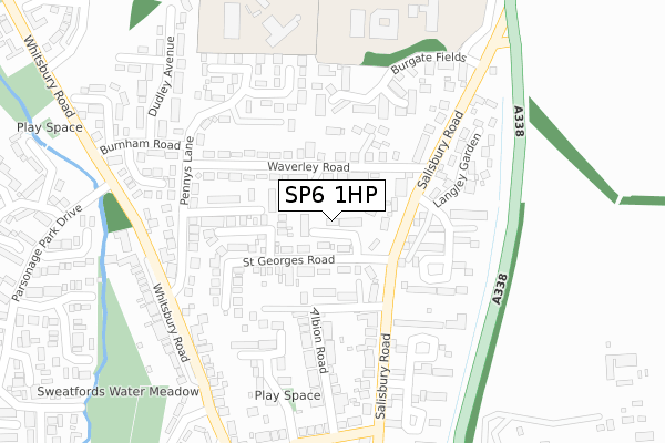 SP6 1HP map - large scale - OS Open Zoomstack (Ordnance Survey)