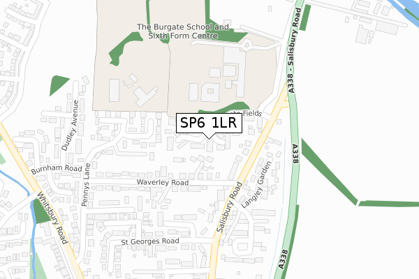 SP6 1LR map - large scale - OS Open Zoomstack (Ordnance Survey)