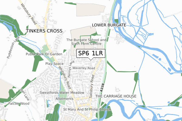 SP6 1LR map - small scale - OS Open Zoomstack (Ordnance Survey)