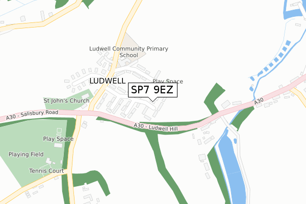 SP7 9EZ map - large scale - OS Open Zoomstack (Ordnance Survey)