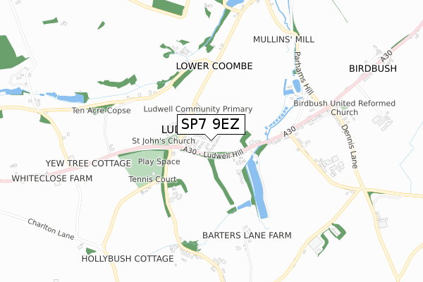 SP7 9EZ map - small scale - OS Open Zoomstack (Ordnance Survey)