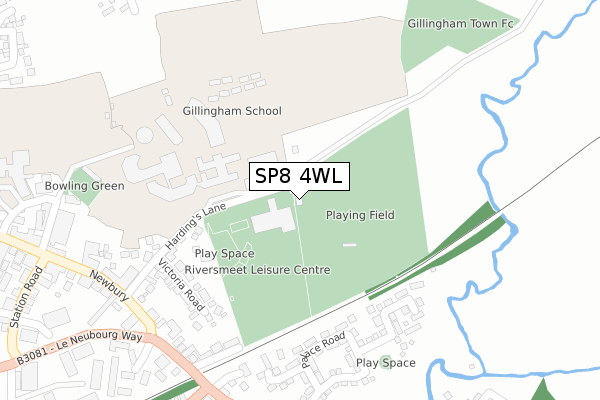 SP8 4WL map - large scale - OS Open Zoomstack (Ordnance Survey)