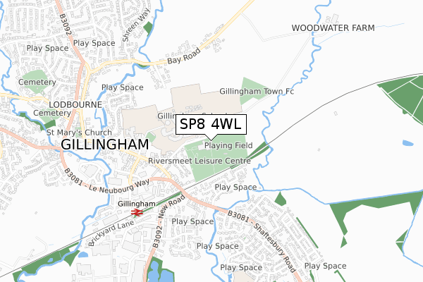 SP8 4WL map - small scale - OS Open Zoomstack (Ordnance Survey)